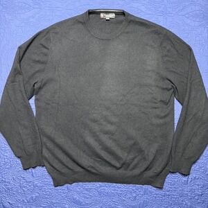 Daniel Bishop Mens XXL Black 100% Cashmere Crewneck Long Sleeve Sweater Luxury